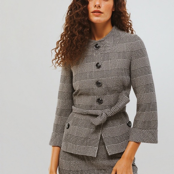 Ann Taylor tweed metallic 3/4 sleeve button down jacket ❤️ - Picture 1 of 8